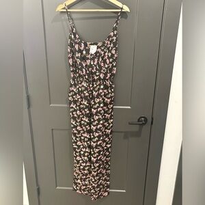 NWT Black & Pink Floral Print Pant Jumpsuit Romper UK8 / EU36 / USA6